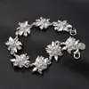 Free Shipping with tracking number Top Sale 925 Silver Bracelet Delicate flower bracelet Bracelet Silver Jewelry 10Pcs/lot 1506