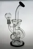 NEW Double Recycler Glass Vattenrör Glasrör Glas Bong 8.5 "Storlek med 14,4 mm led