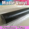 Pellicola avvolgente per auto in vinile satinato nero opaco con rilascio d'aria Vinile nero opaco per rivestimento di veicoli come 3M 1,52x30m / rotolo (5ftx98ft)