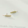 10Pair Fashion Silver Gold Metal Feather Stud Earrings Cute Plant Tree Long Leaf Stud Earrings for Women Ladies