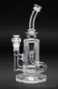 Nytt Bong Glass Water Pipe Recycler Bong Water Pipe Två Funktion med oljerigg Herb Bowl Gratis frakt 14mm Bowl Dab Rig