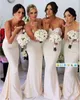 2015 Ivory Sequins Sweetheart Bridesmaid Dresses Floor Length Mermaid Wedding Party Dresses For Bridesmaid with Ribbon Sash