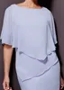 2022 칼집 차 길이 신부 드레스의 어머니 라벤더 페르시 쉬폰 하프 슬리브 지퍼 페르시 플러스 사이즈 웨딩 게스트 드레스