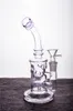 narghilè Purple Bong Fab Egg Bong in vetro Faberge Egg Recycler Beaker Bong Purple Thick Dab Rigs Water Pipe Glass 14mm Joint