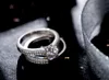 Storlek44-10 Fantastisk Victoria Weick 925 Sterling Silver Filled White Topaz Ziconia Diamonique Wedding Engagement Bridal Band Ring Set 189h