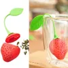 Tea Leaf Sile Lovely Silicone Strawberry Tea BALL Boll Sticks Loose Herbal Spice Infuser Filter TEA TEverty CB9246C