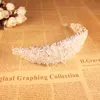 Exquisitas coronas y Tiaras de boda para novias, cuentas hexagonales transparentes, piezas para el cabello de boda, accesorios para el cabello de novia, corona Floral nupcial