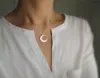 10 pièces or argent Simple croissant de lune collier mignon galaxie demi-lune colliers bijoux pour dames fille