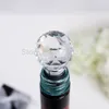 Free shipping personalized Creative crystal ball metal wine bottle stopper wedding favors and gifts event party supplies