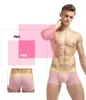 Homens boxers shorts shorts underpants malha buraco desliza baixa cintura sexy mens nylon respirável tecido seco rápido u-convexo bolsa juventude boxershorts cueca