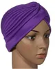 Dehnbarer Turban-Kopf-Verpackungs-Band Schlaf-Hut Chemo Bandana Hijab gefaltete Kappe großer Satin-Mütze-Turban