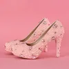 Meisje verjaardagsfeestje prinses schoenen roze parel strass huwelijksceremonie schoenen zoetheid afstudeerfeest prom schoenen