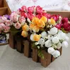 Zapasy świąteczne 15 Mini Rose Sztuczne kwiaty 7 Kolory Wybór Rosebuds Star Party Decoration Wieńce Silk Bud Factory Direct Er01