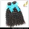 Virgin Indian Curly Hair Double Weft Ludzki Włosy Tkactwo Kręcone Wave Włosy Splot 10-24 Calowy Klasa 3 Sztuk Lot Natural Color