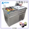 Kolice Free shipment Kitchen ETL CE Single square pan with 6 cooling buckets yogurt roll ice cream machine