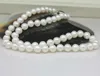 8-9mm White Natural Freshwater Pearl Necklace 18inch 925 Silver Clasp