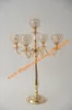 Vendite calde Centrotavola per candelabri da matrimonio in metallo argentato a 5 braccia con globo di cristallo