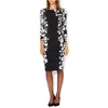 2015 New Arrival Flower Print Women Sheath Dress Elegant Half Sleeves Work Dresses 1493