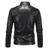 Partihandel-2016 New Spring Höst Leather Jacket Men Slim Standard Stand Collar Jacket Faux Leather Moto Coat Suede 18Y619