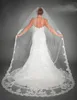 Splendidi splendidi veli da sposa per tulle bianchi Accessi da sposa Appliques in pizzo bordo tulle morbido da sposa lungo per matrimonio par4204114