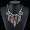 Gros-2015 Nouvelles Femmes Bib Chokers Colliers Chaîne Gland Gem Déclaration Colliers Pendentifs Accessoires De Mode 4526