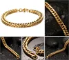 Top Sprzedaż Wysokiej Jakości Fine Boże Narodzenie prezent dla męża 8.66 '' 8mm Stainless Steel Fashion Yellow Gold Cuban Chain Bransoletka