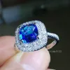 Luxury Size 6-10 Jewelry Swarovski Crystal 925 sterling silver filled lady's wedding women Anello di fidanzamento regalo con scatola