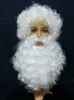 Jul Hallowmas Men Santa Claus Wig + Beard Suit April Fools Dag Kostym Boll Fader Julfri frakt