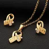 Items 18K Real Gold Plated Choker Necklace Pendant Earrings Jewelry Set Rhinestone Jewellery For Women Whole YS30345278453