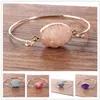 Bracciale druzy drusy moda placcato oro ovale Bracciale rigido in pietra naturale imitato irregolare per gioielli da donna