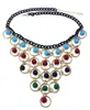 Bohemian Blue/Red/Colorful Tassels Multilayer Beads Statement Choker Halsband hängsmycken Fashion Jewelry for Woman