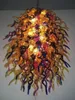 100% Mouth Blown CE UL Borosilicate Murano Glass Dale Chihuly Art Luxuriant Purple Yellow Pink Glass Chandelier