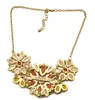 Fashion Gold Plated Alloy Resin 4 Colors Big Flower Choker Necklace
