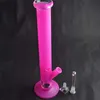 Pink bong factory price hot triple glass waterpipes hookahs 45cm height free shipping