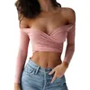 X201711 2017 Sexy Krótkie Topy Kobiety 90. Bodycon T Koszulki Crop Top Womens Moda T-shirt Kobiet V-Neck Casual Slim Party Club Topy GV825