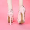 最新デザインの甘さピンク色のブライダルの結婚式の靴プリンセスガール誕生日パーティーハイヒールの卒業プロムのドレスシューズ
