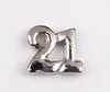 20st / lot silver tjugo en fira födelsedag nummer 21 charms passform för glas magnetisk flytande locket