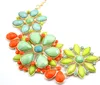 Fashion Gold Plated Alloy Resin 4 Colors Big Flower Choker Necklace