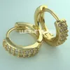 18 Karat Gelbgold gefüllter Kristallohrring mit Durchmesser 13 mm E163