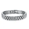 Whosales-Mens Cool 10mm 21cm Silver 316L Stainless Steel Watch Band Armband Längd Justerbar Mens Bangle Smycken Gåvor