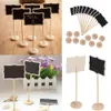 HELA 5 PCSSET Stand Wedding Table Decoration Mini Blackboard Chalkboard WordPad Message Board Holder Clip på en Stick9311638