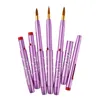 Wholesale-5pcs Professional Aluminum handle Lip brush cosmetic  brush diamond 5 color handle retractable lip brush