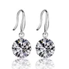 2015 new design 925 sterling swiss CZ diamond drop earrings fashion jewelry beautiful wedding / engagement gift free shipping