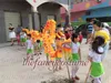 3.1 m Maat 6 # 4 Kid Sliver Golden Plated Chinese Dragon Dance Folk Festival Celebration Costume