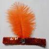 Whole12pcslot Feather Headband 192039s Flapper Sequin Charleston Costume Headband Band Party Ostrich Feather Headdress7587952