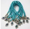100 Teile/los HAMSA HAND Bösen blick Hellblau String Armbänder Glücksbringer Anhänger