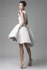 Yeni Bahar Beyaz Dantel Kısa Gece Elbiseler Arapça Dubai El Yapımı Çiçek Yüksek Düşük Balo Koyu Gowns Moda Partisi Kokteyl Elbiseleri2371295