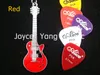 LP Style Electric Guitar Keychain6 Colors30pcs يختار الغيتار الكهربائي الصوتي plectrums wholes3024982