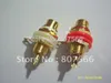 100pcs Gold Plated RCA Female Jack Panel Mount Chassis Socket Red + white