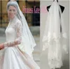 Kate Middleton Wedding Veils Lace Applique Edge Tulle för brudslöjor Tillbehör som säljer5407187